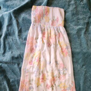 Old Navy strapless ruched bodice flowy maxi dress